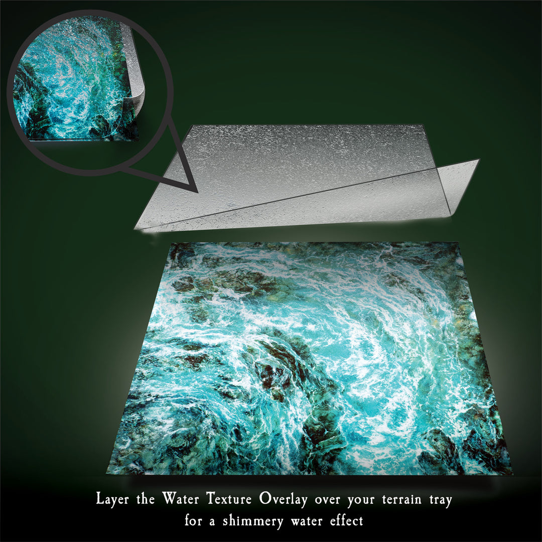 Terrain Tray Single 12" x 12": Raging River Curve/River Mouth