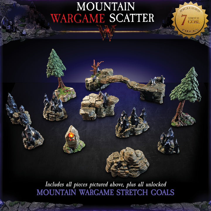 Mountain Wargame Scatter (Painted)