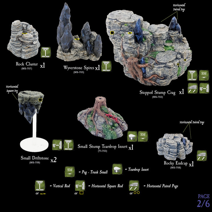 Mountain Wargame Scatter (Painted)
