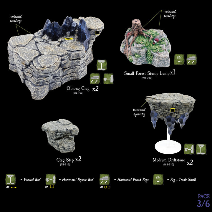 Mountain Wargame Scatter (Painted)