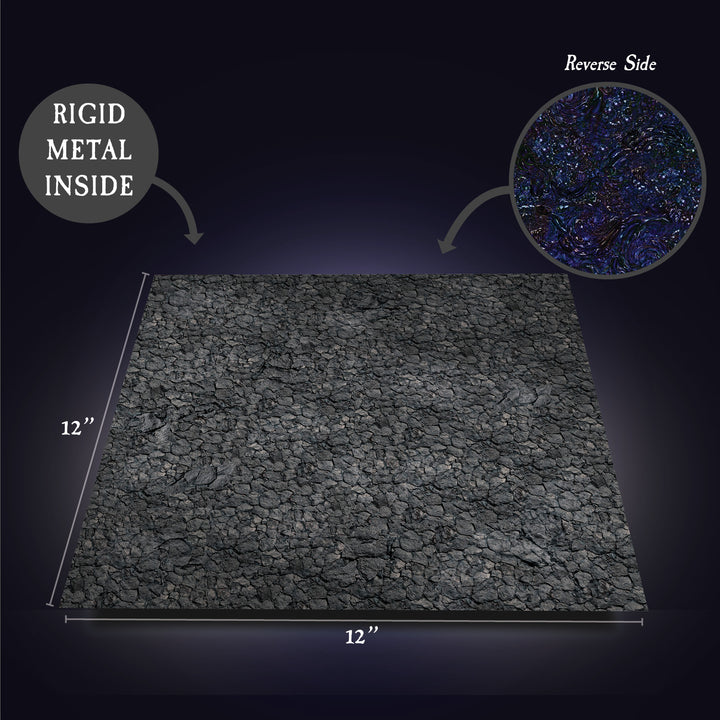 Terrain Tray Single 12" x 12": Neutral Stone/Necrotic Sludge