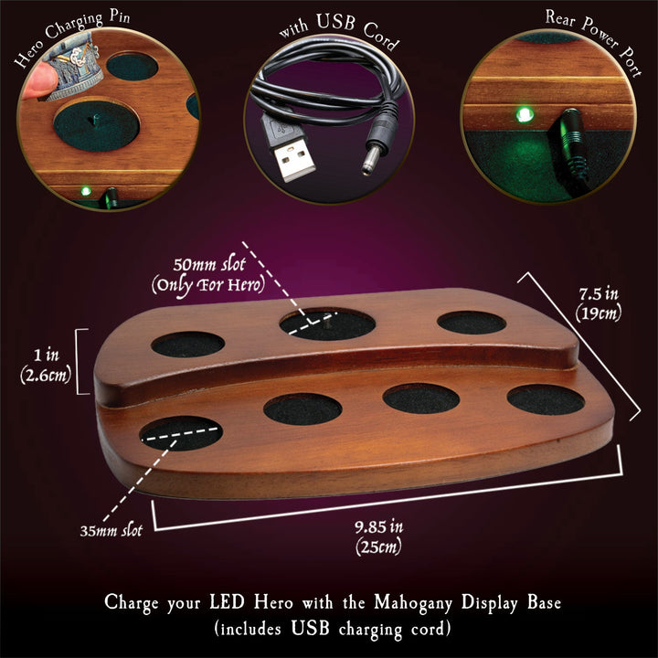 Seven-Slot Solid Mahogany Display