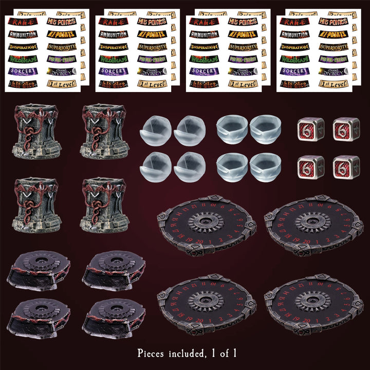 Ability Tracker 4-Pack & Drakona d6 Dice