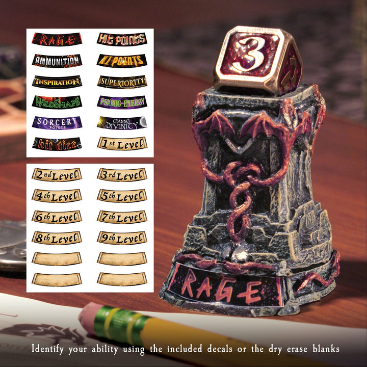 Ability Tracker 4-Pack & Drakona d6 Dice
