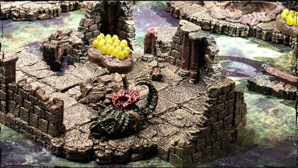 storytelling accessories are scattered among dungeon ruins