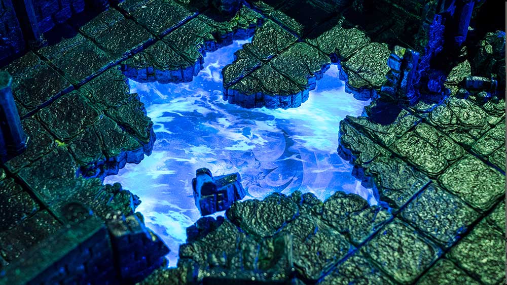 dungeon ledges bank a mysterious glowing body of water