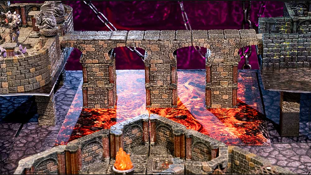 stilts elevate terrain trays to stabilize multi-level dungeon builds