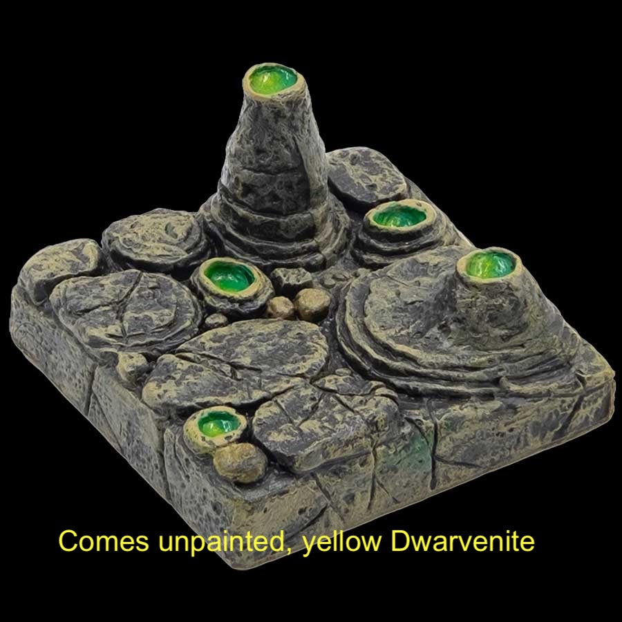 2x2 Spouted Cavern Floor / Floor D yellow cast for lava (unpainted)