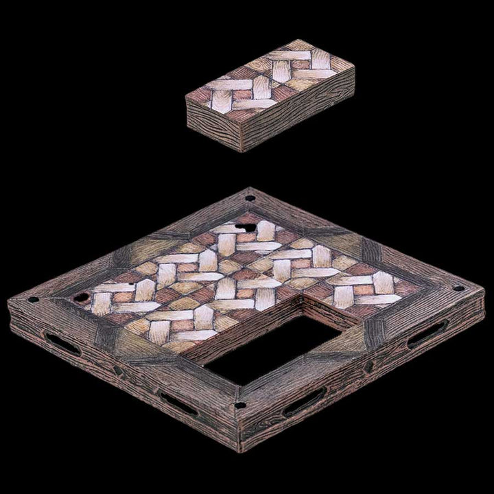 4x4 Parquet Wood Floor and Rustic / Parquet - Wood Floor Insert (Painted)