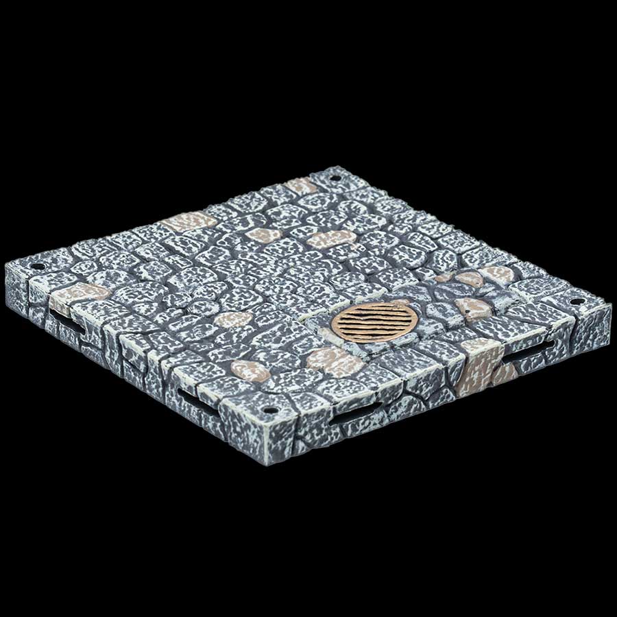 4x4 Fieldstone Floor and Fieldstone / Grate - Fieldstone Floor Insert - Remaster (Painted)