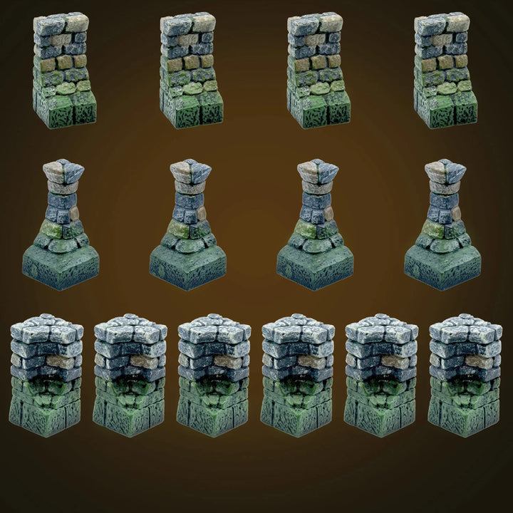 Narrow Sewer Walls (Unpainted) w/Anchor Magnets