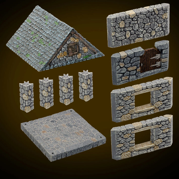 Cottage Set - Stone (Unpainted)