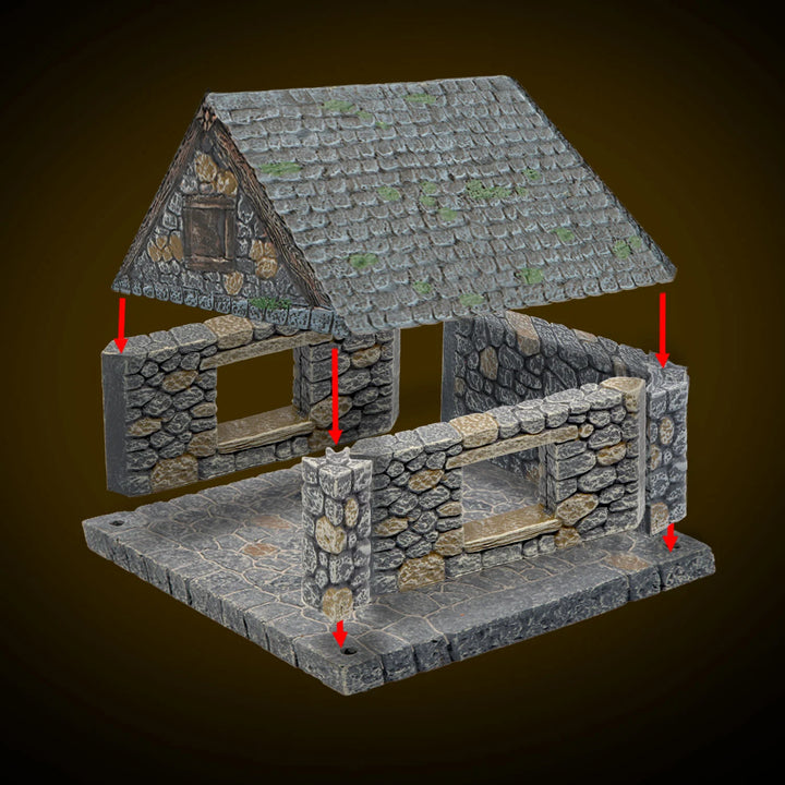 Cottage Set - Stone (Unpainted)