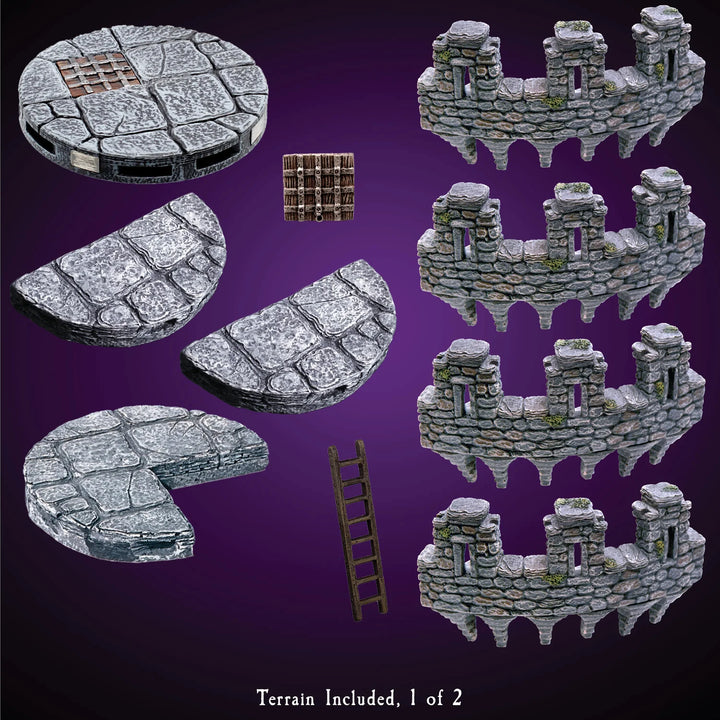 Large Tower Battlements (Unpainted)