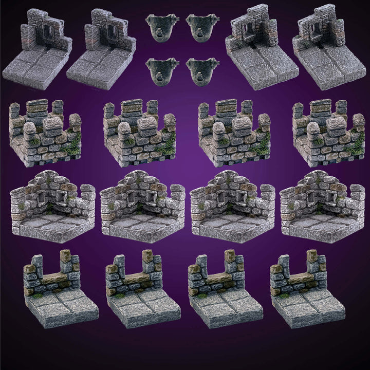 Straight Crenellation Assortment (Unpainted)