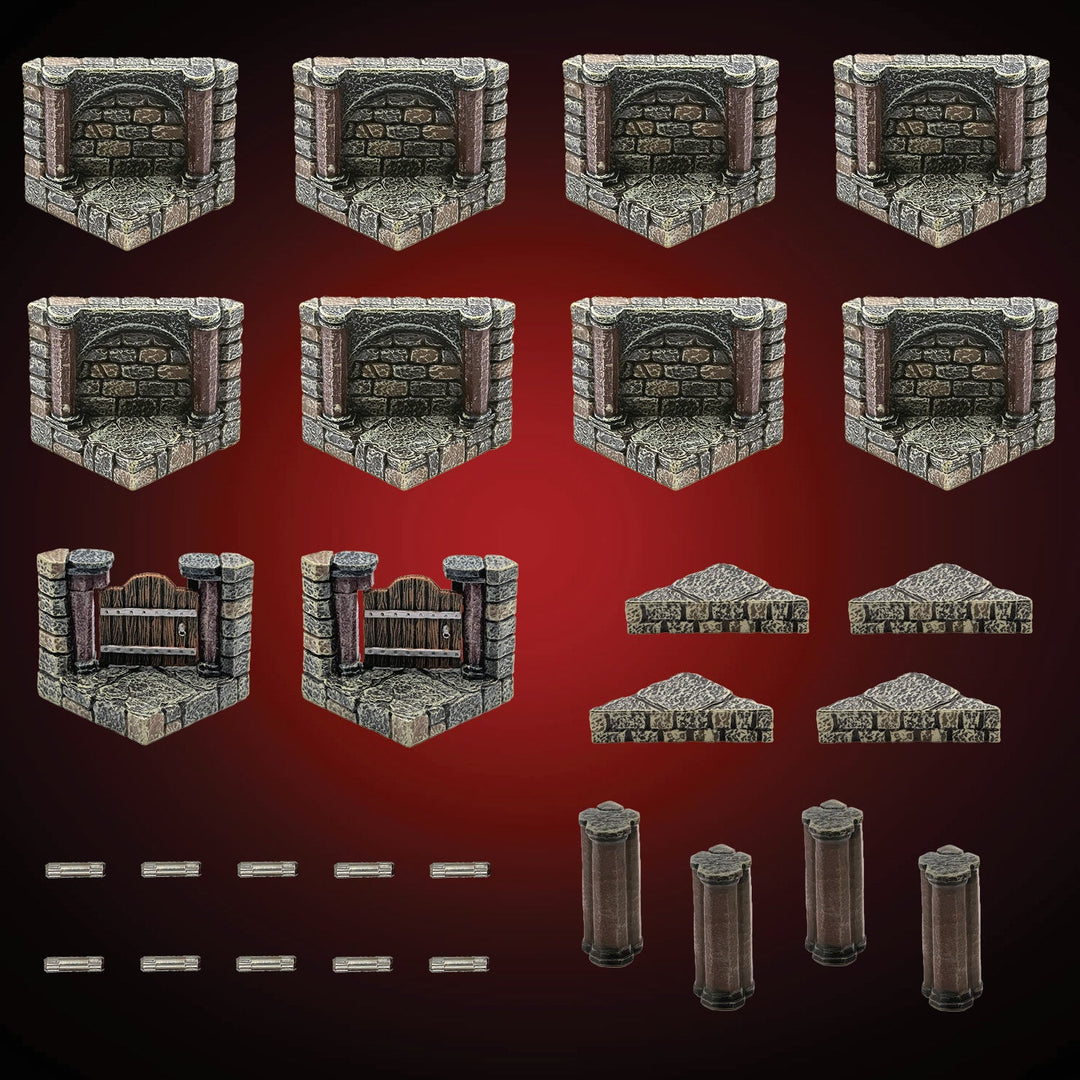 Dungeon Diagonal Walls - Vaulted (Unpainted)