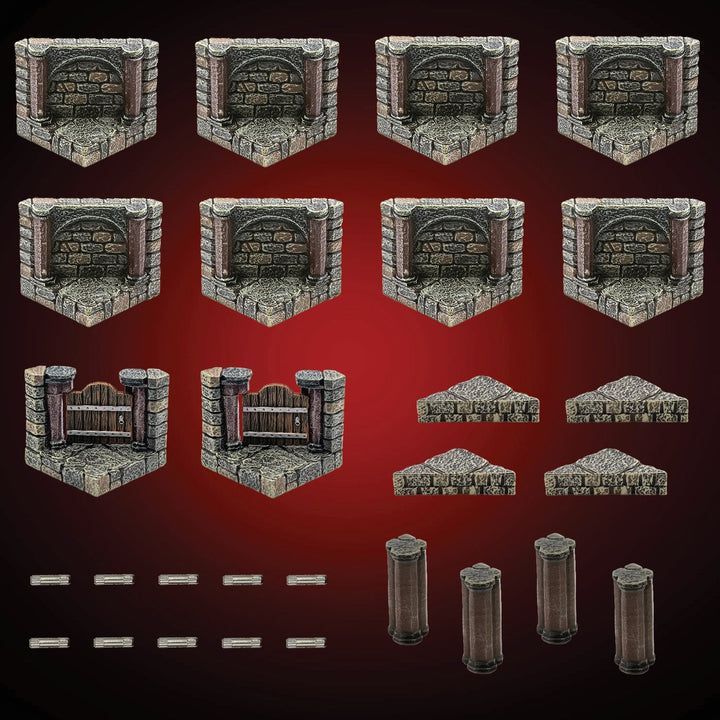 Dungeon Diagonal Walls - Vaulted (Unpainted)