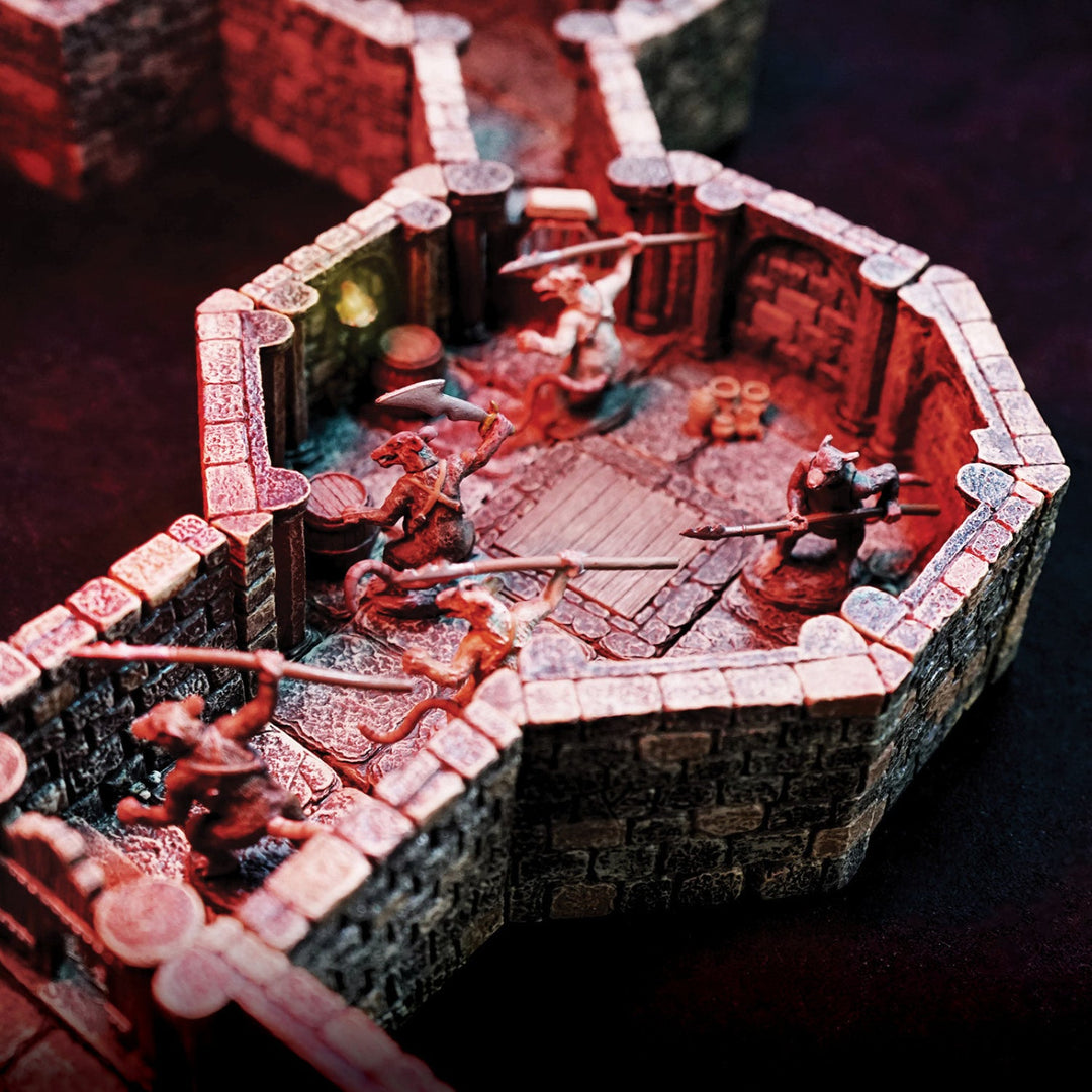 Dungeon Diagonal Walls - Vaulted (Unpainted)