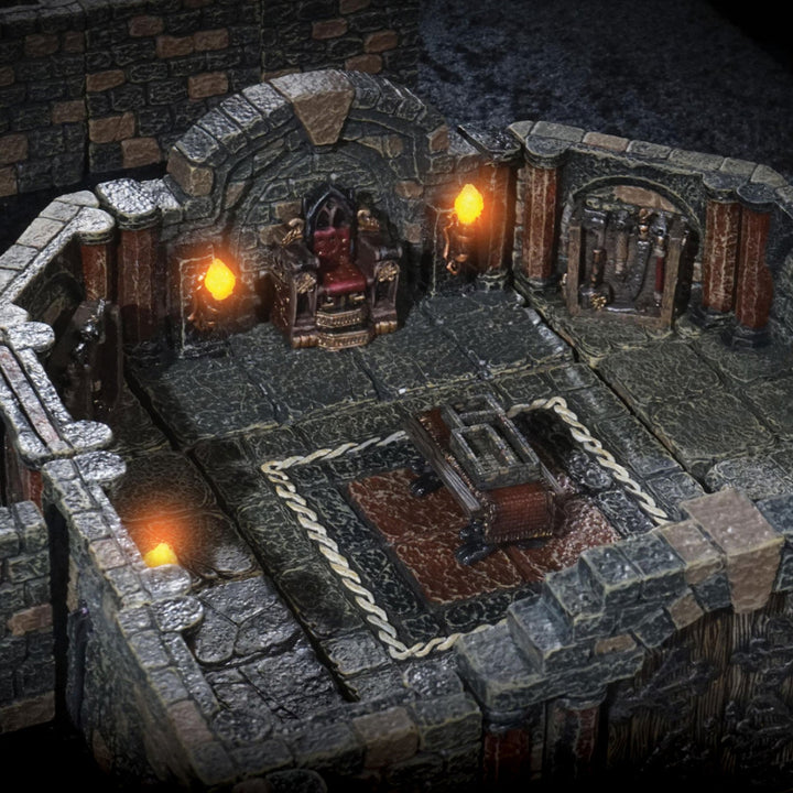 Dungeon Diagonal Walls - Vaulted (Unpainted)