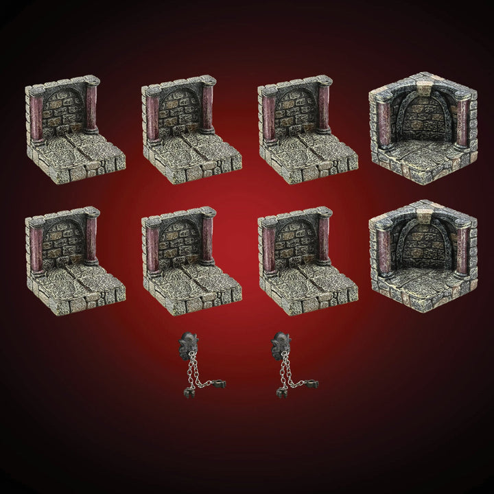 Dungeon Magnetic Walls - Vaulted (Unpainted)
