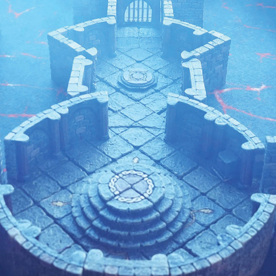 Dungeon Large Curve Walls - Vaulted (Painted)