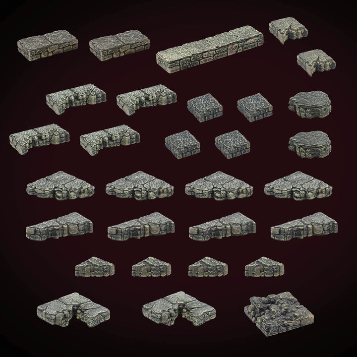 Ruined Dungeon Floors - Ledges (Unpainted)