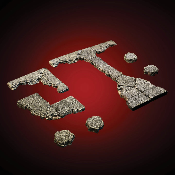 Ruined Dungeon Floors - Angled Ledges (Painted)