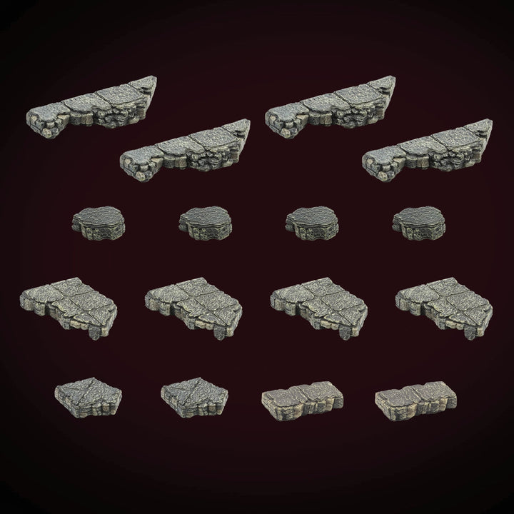 Ruined Dungeon Floors - Angled Ledges (Painted)