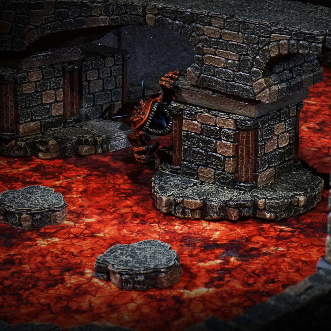 Ruined Dungeon Floors - Angled Ledges (Unpainted)