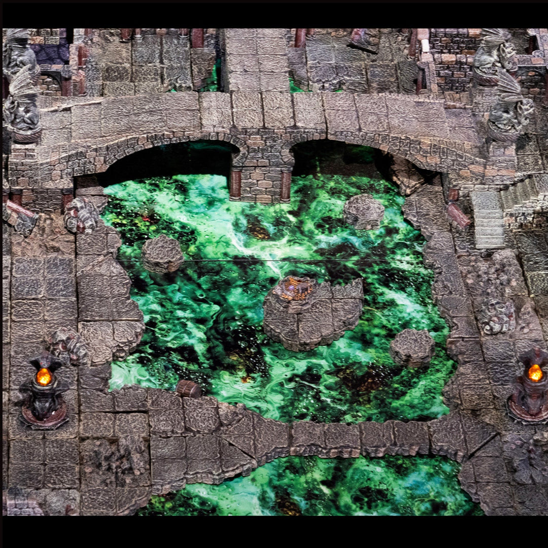 Ruined Dungeon Floors - Angled Ledges (Unpainted)