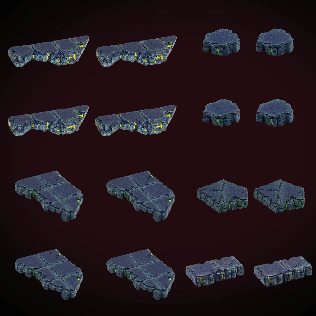 Ruined Dungeons Floors - Angled Ledges - Sinister (Painted)