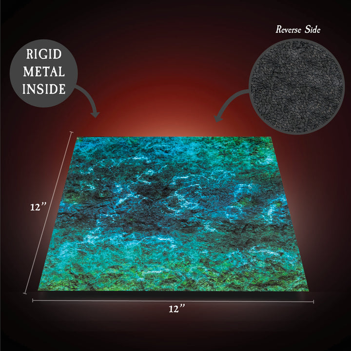 Terrain Tray Single 12" x 12":  Running Water/Neutral Stone