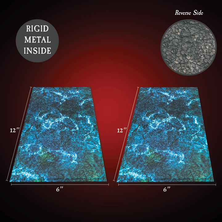 Terrain Tray Two-pack 6" x 12": Running Water / Neutral Stone