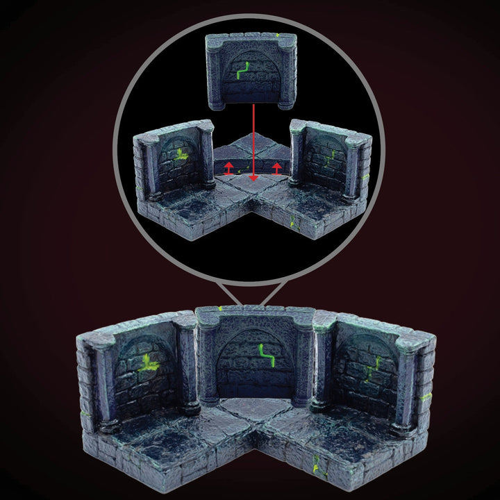 Dungeon Large Curve Walls - Sinister (Painted)