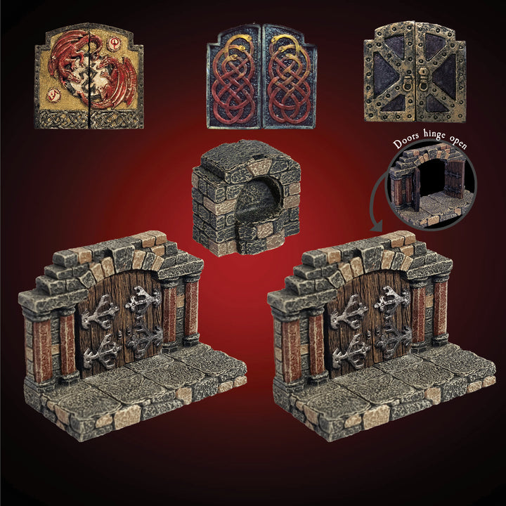 Vaulted Double Doors (NO Anchor Magnets) (Unpainted)
