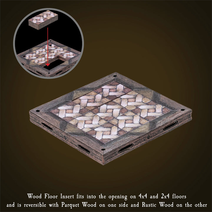 Rustic Wood Core - 4x4 Parquet Floors (Unpainted)