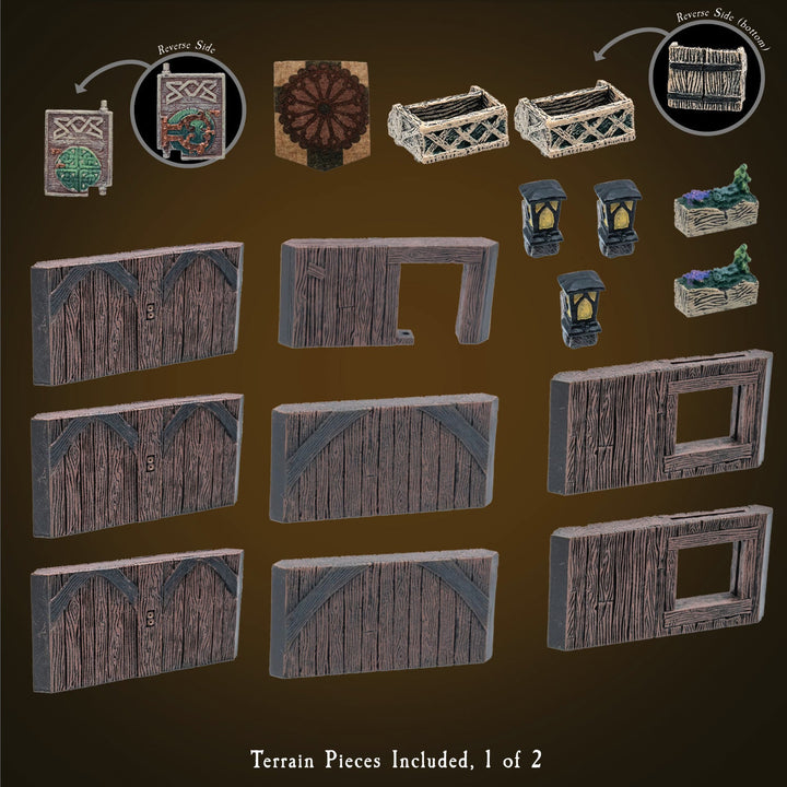 Rustic Wood Core - Manorhouse Walls & Posts (Painted)