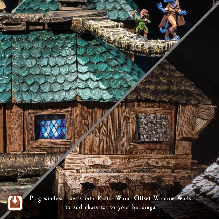 Rustic Wood - Double High Walls & Posts (Painted)