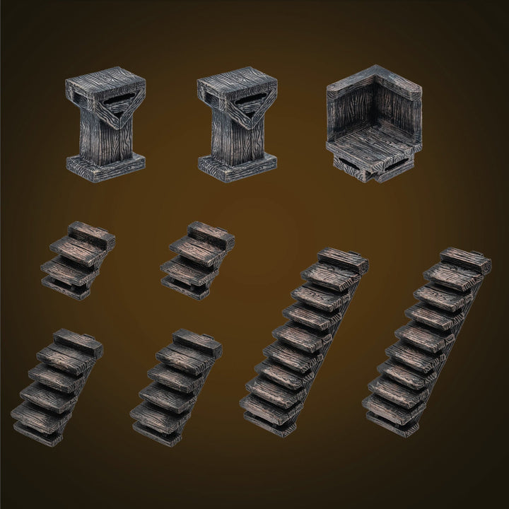 Wooden Stairs Pack (Painted)