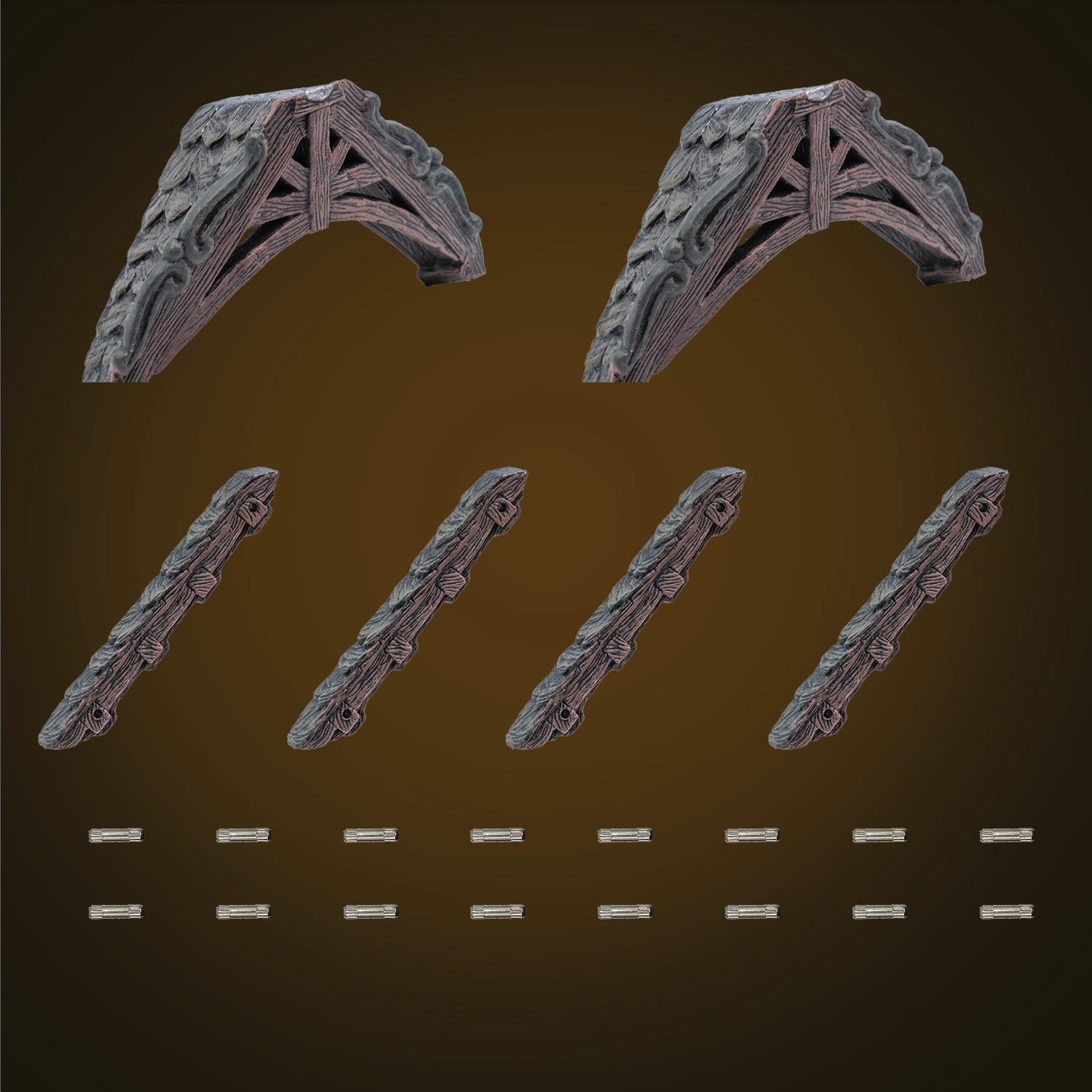 Modular Roof - Rustic Rake Soffits - Dark (Unpainted) – Dwarven Forge