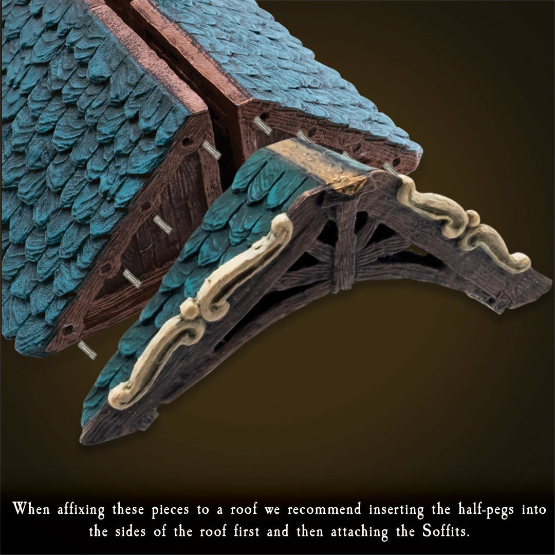 Modular Roof - Rustic Rake Soffits - Green (Painted)