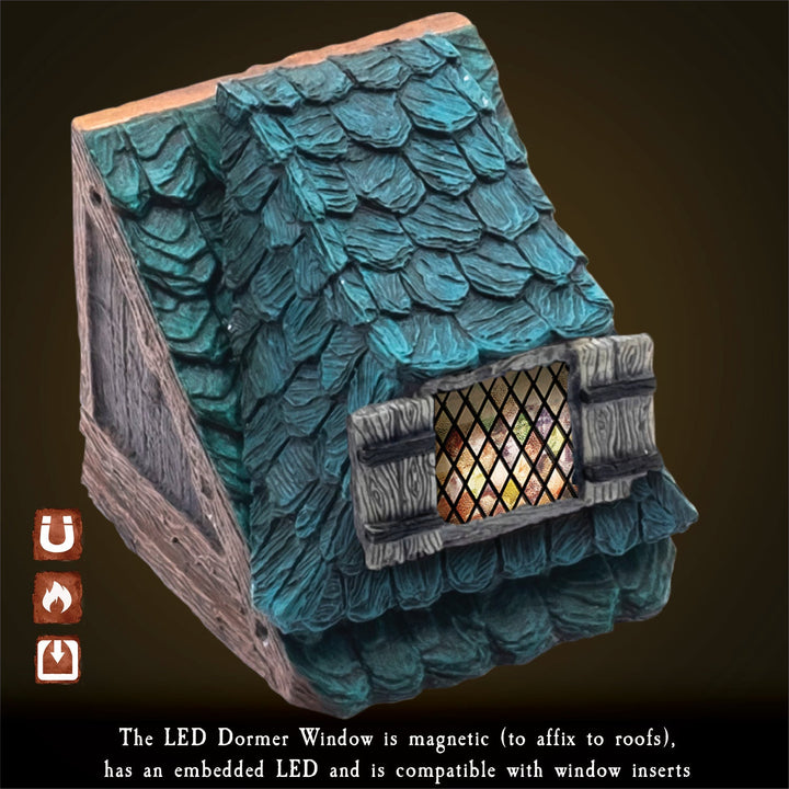 LED Dormer Windows - Green (Unpainted)