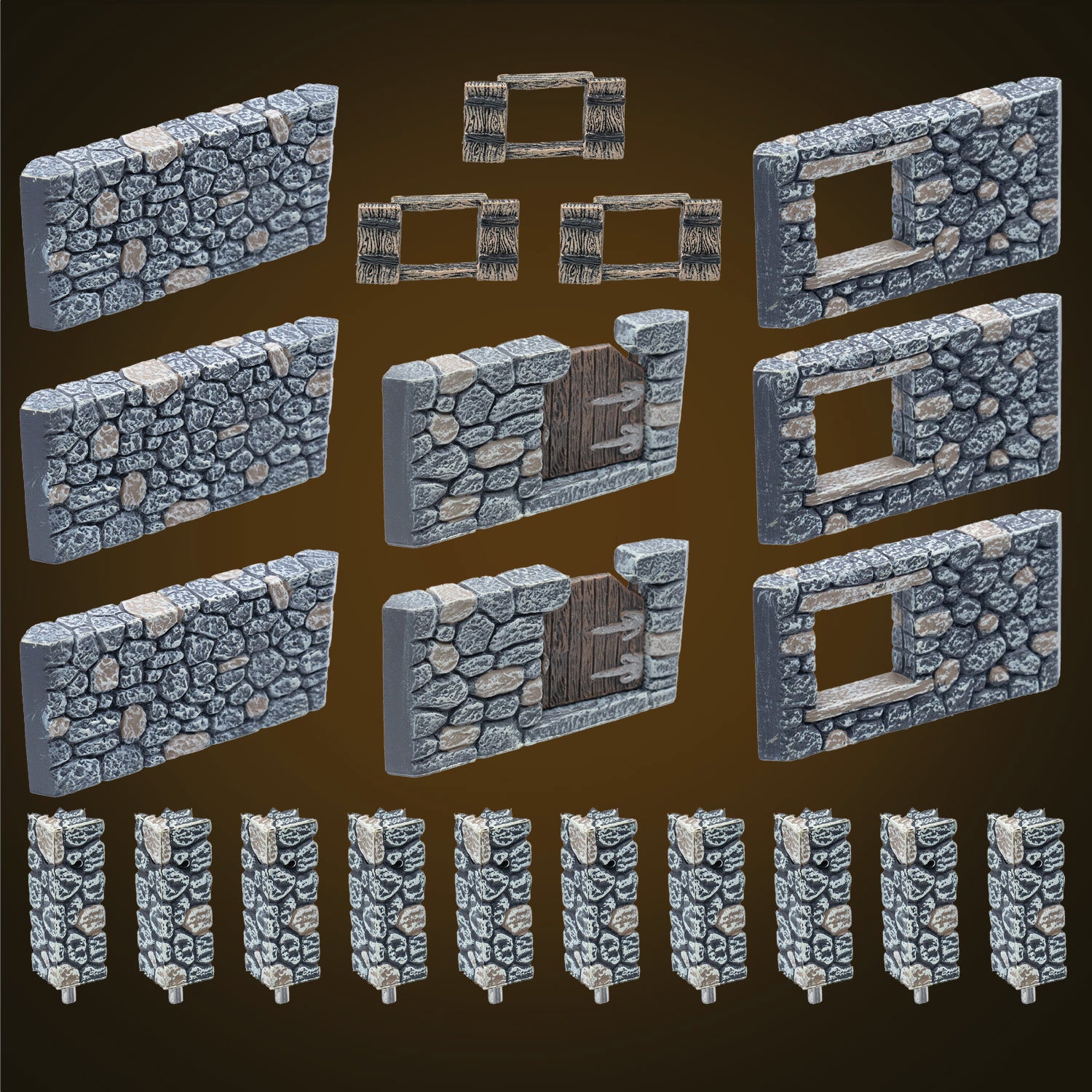 Fieldstone Core - Standard Walls & Posts (Painted) – Dwarven Forge