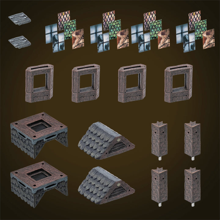 Modular Roof - Rustic Steeple - Dark (Unpainted)