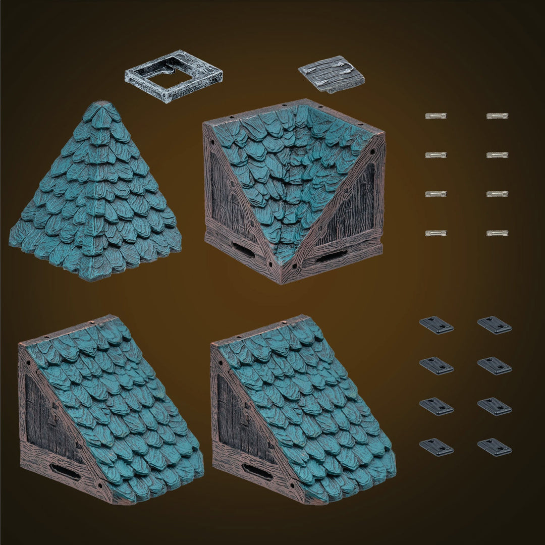 Modular Roof - Right Angle Junction - Green (Unpainted)