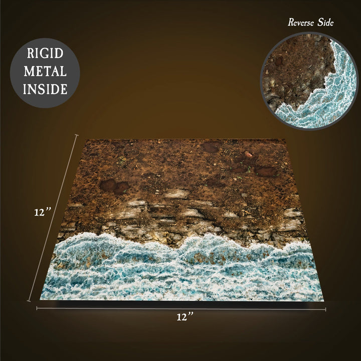 Terrain Tray Single 12"x12": Straight Shoreline/Convex Shoreline
