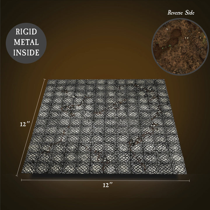 Terrain Tray Single 12"x12": Slum Cobblestone/Slum Dirt
