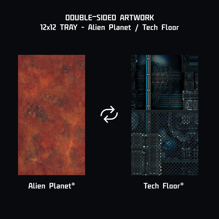 Terrain Tray Two-pack 6"x12": Alien Planet / Tech floor