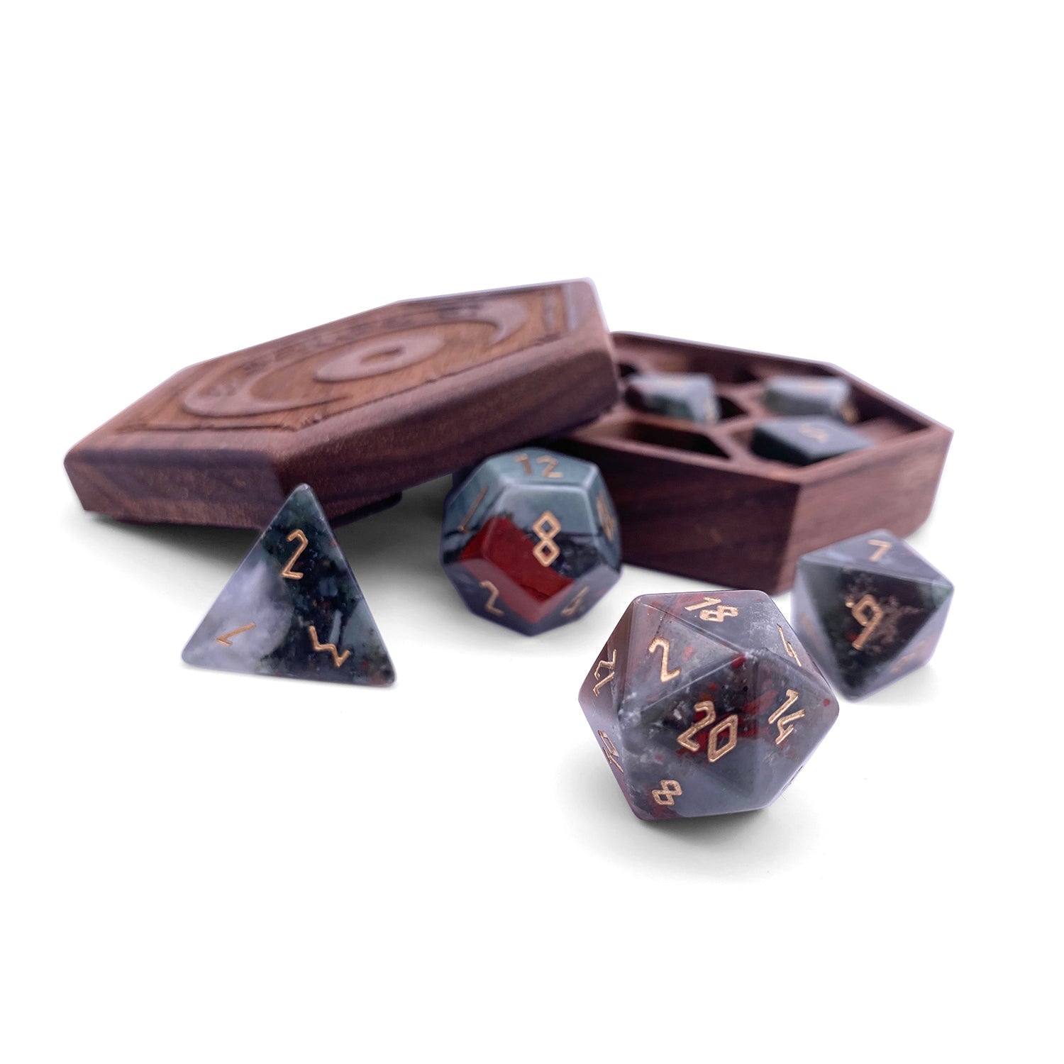 Bloodstone - 7 Piece RPG Dice Set – Dwarven Forge