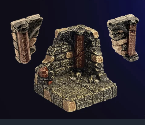 Ruined Vault Corner (Unpainted) (3 unique parts)